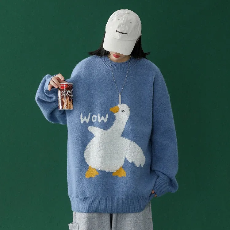 Cute Wow Duck Cartoon Sweater: Your Playful Wardrobe Essential