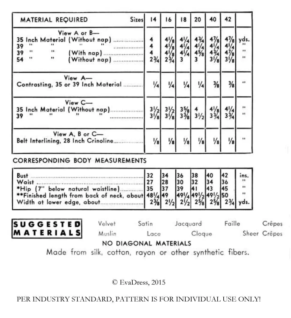 E-PATTERN 1936 Dresses E8997