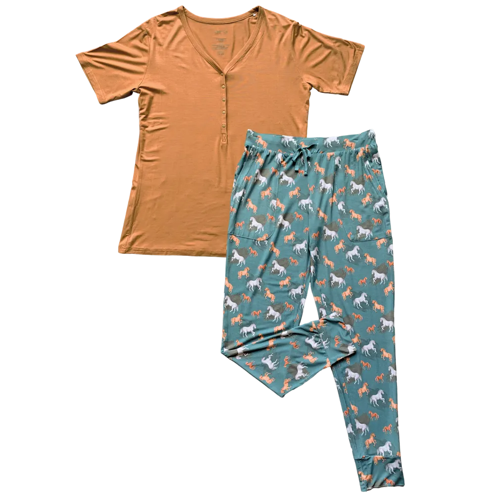 Ember Teal Bamboo Women's Lounge Pants