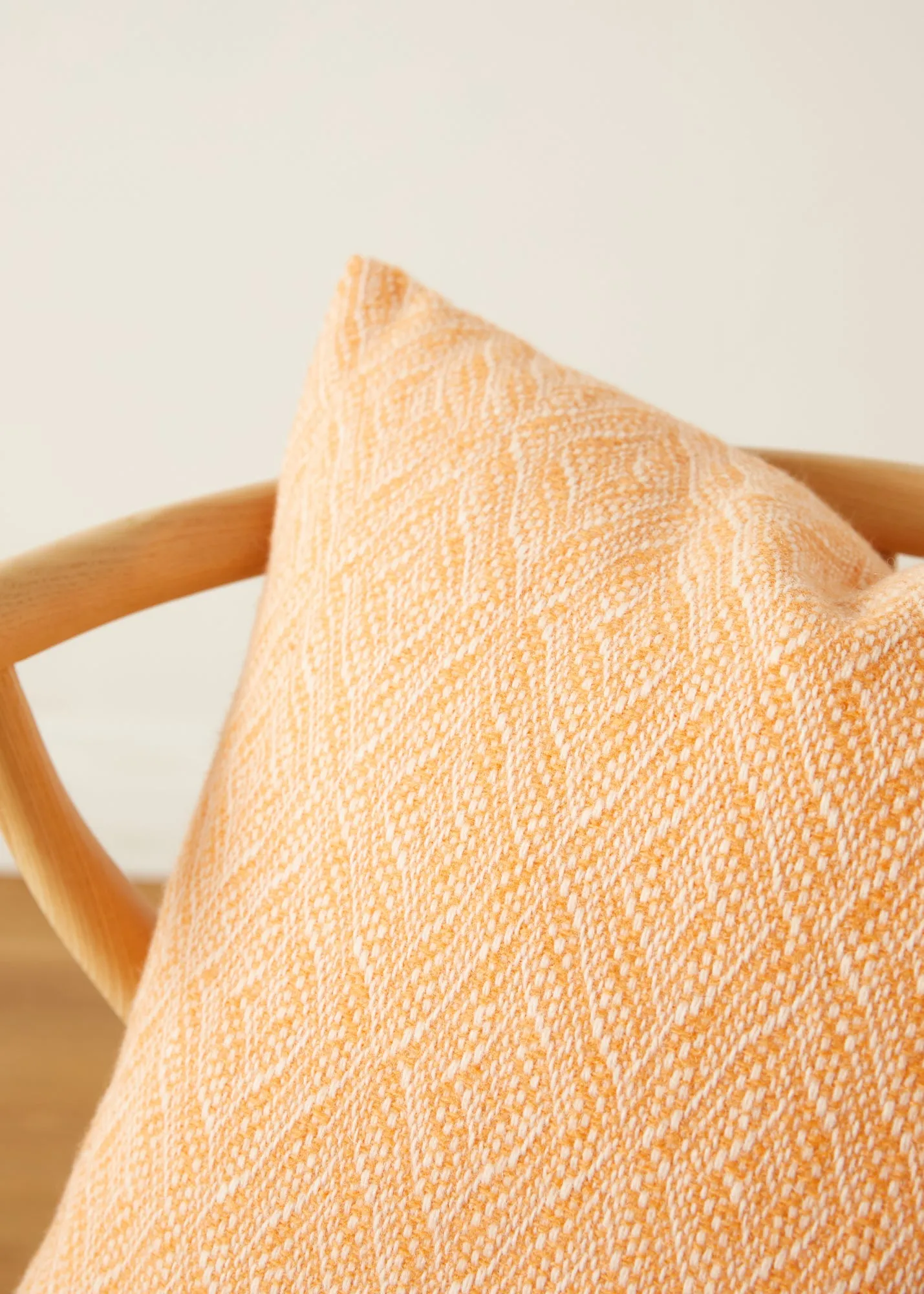 Foxford Orange and White Diamond Lambswool Cushion