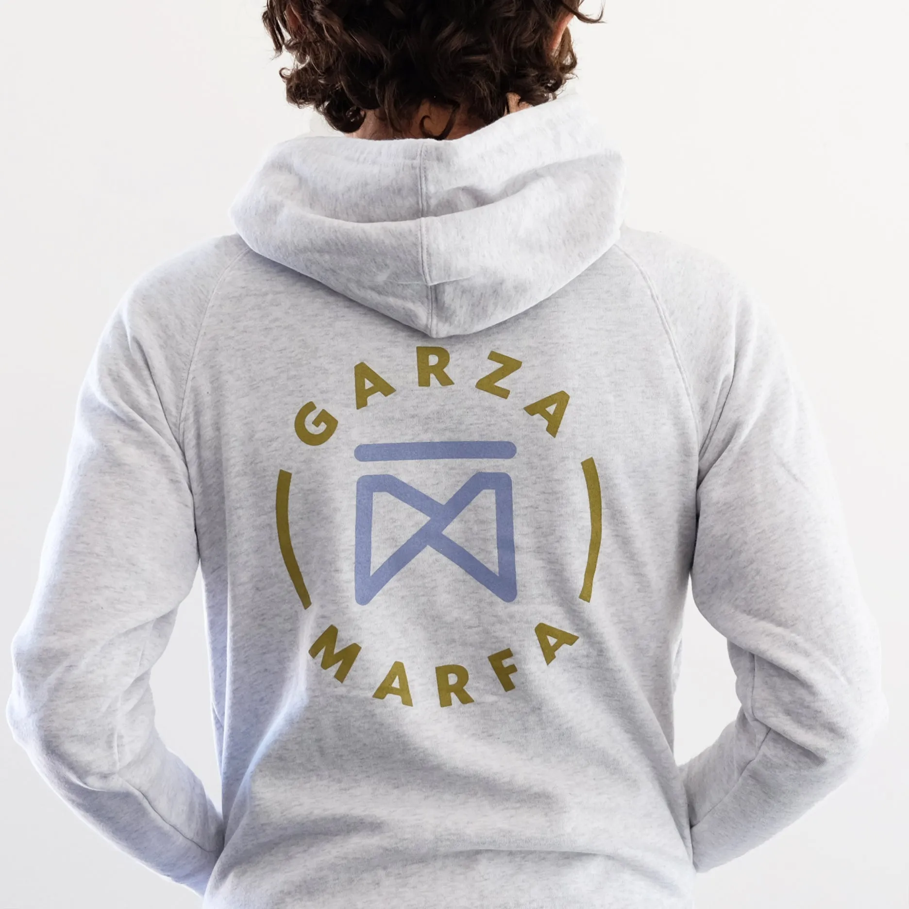 Garza Marfa White Heather Grey Unisex Zip Hoodie