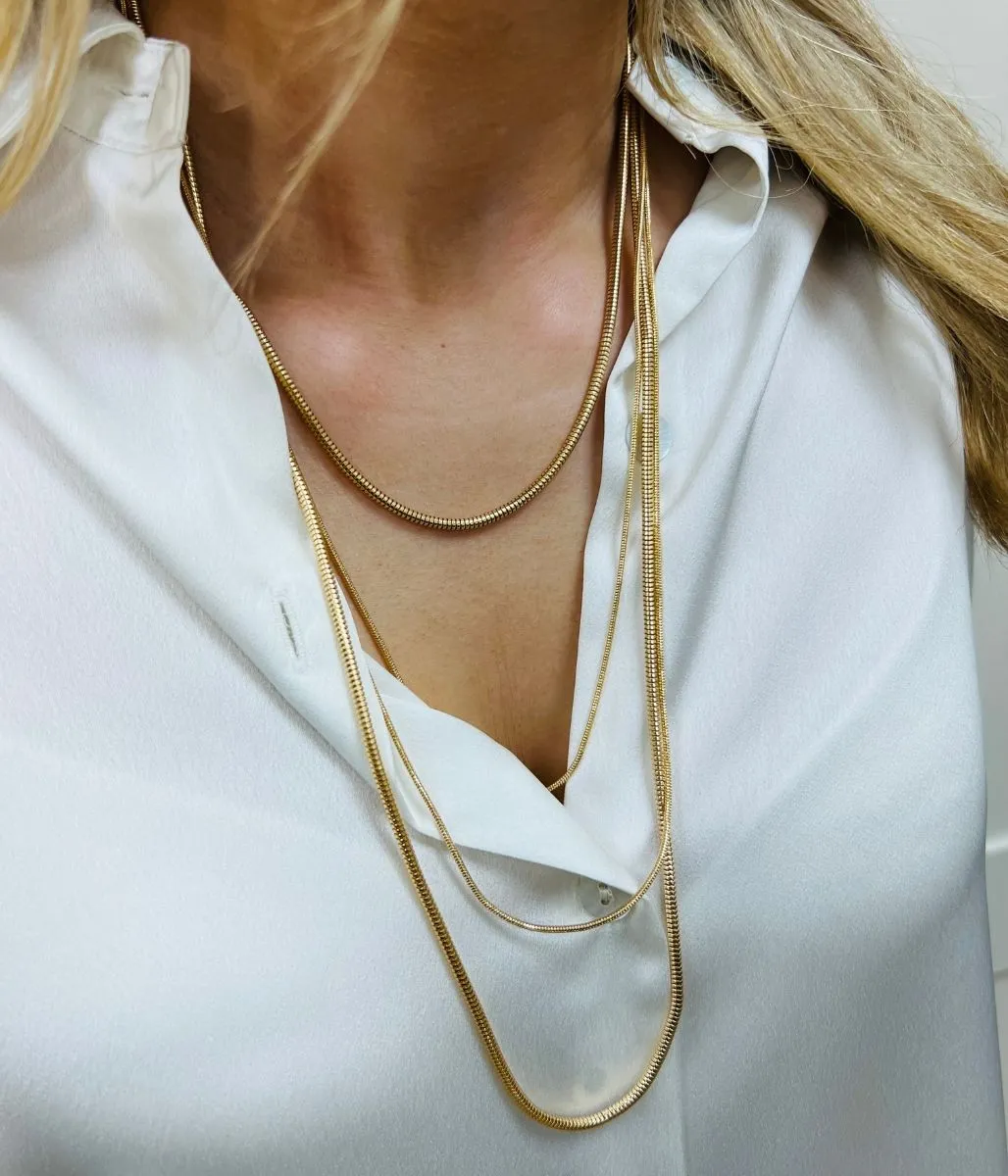 Gold Snake Chain Layered Necklace