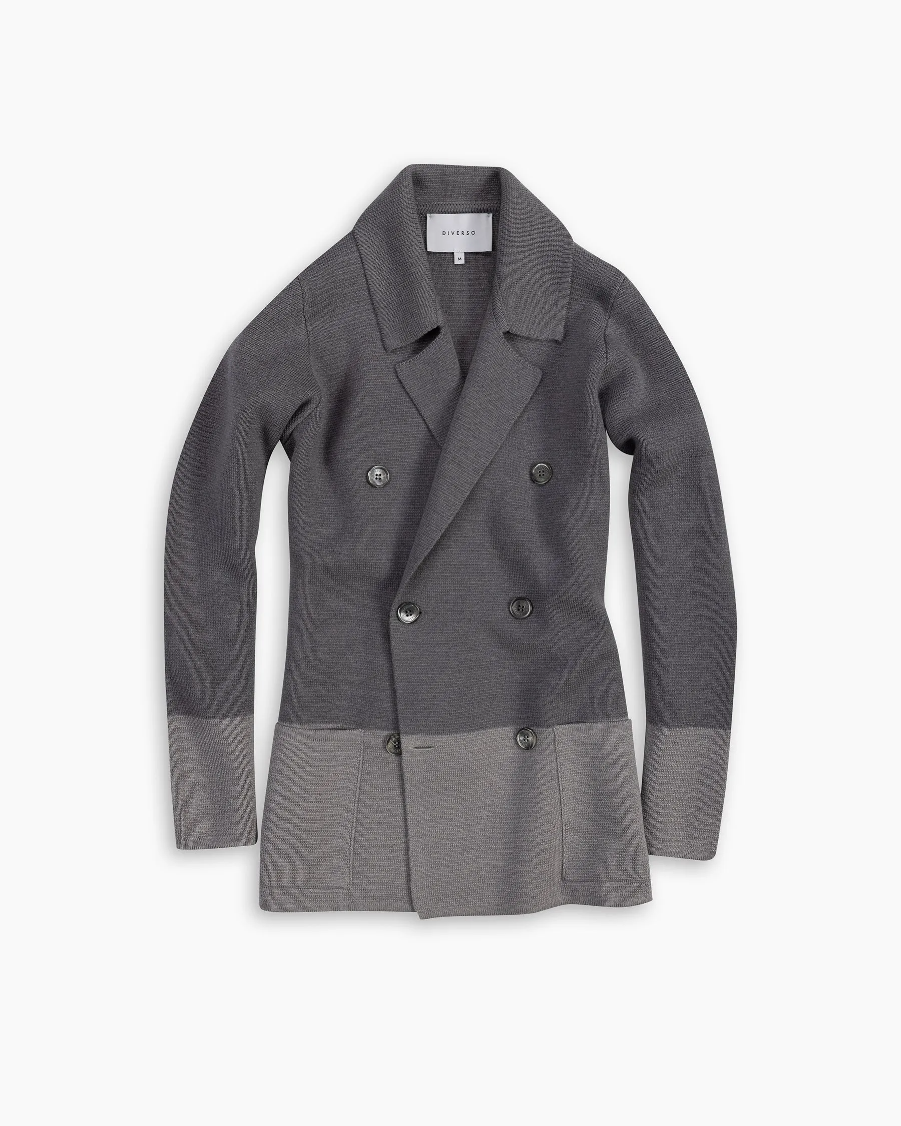 Grey Tonal Knitted Merino Blazer