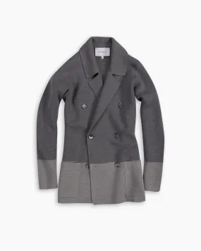 Grey Tonal Knitted Merino Blazer