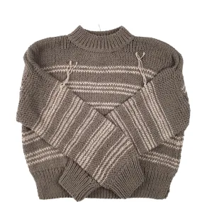 HAND KNITTED COTTON JUMPER WITH STRIPES