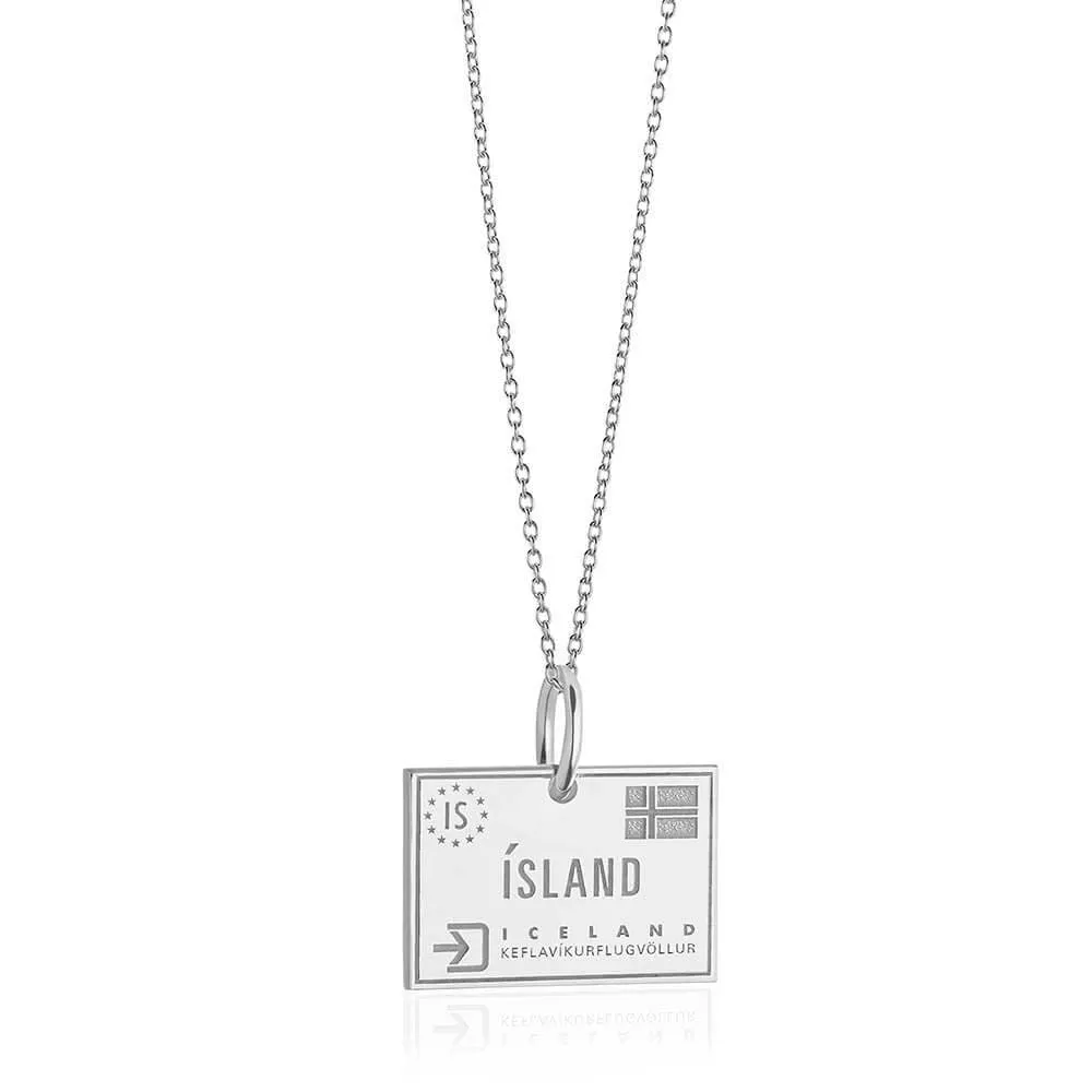 Iceland Passport Stamp Charm Silver