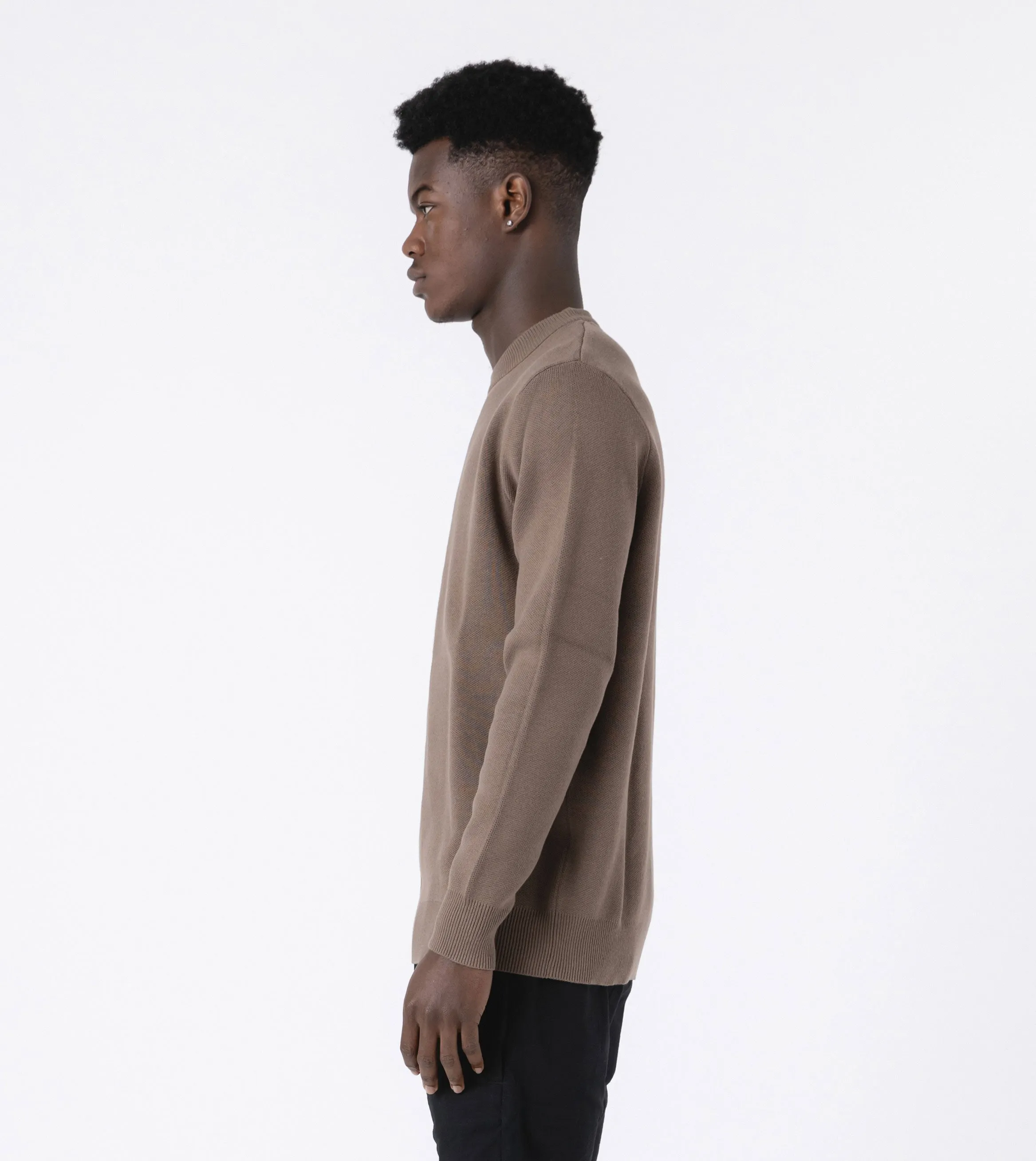 Intarsia Crew Knit Timber