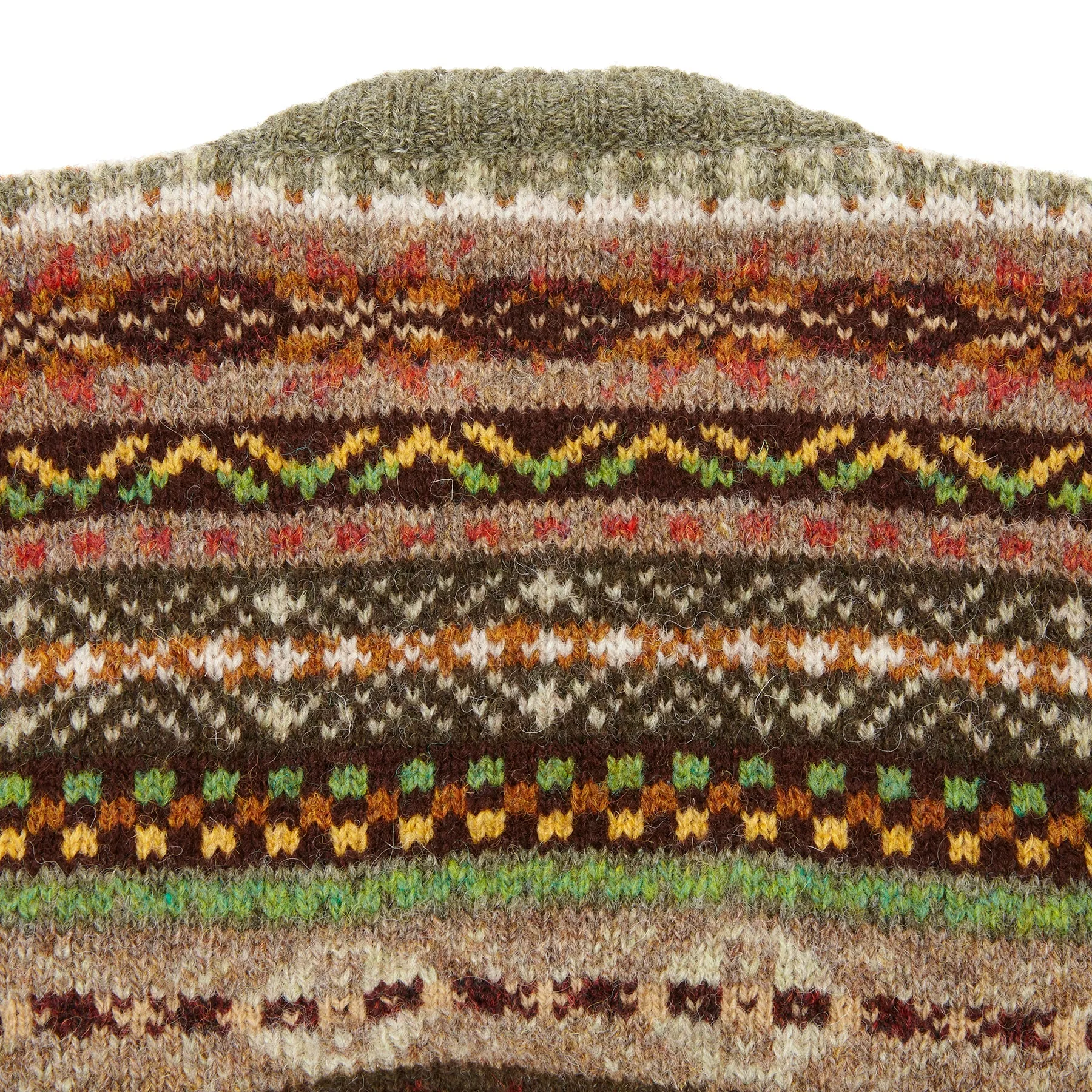 Jamieson's Fair Isle Jumper in Moss Green