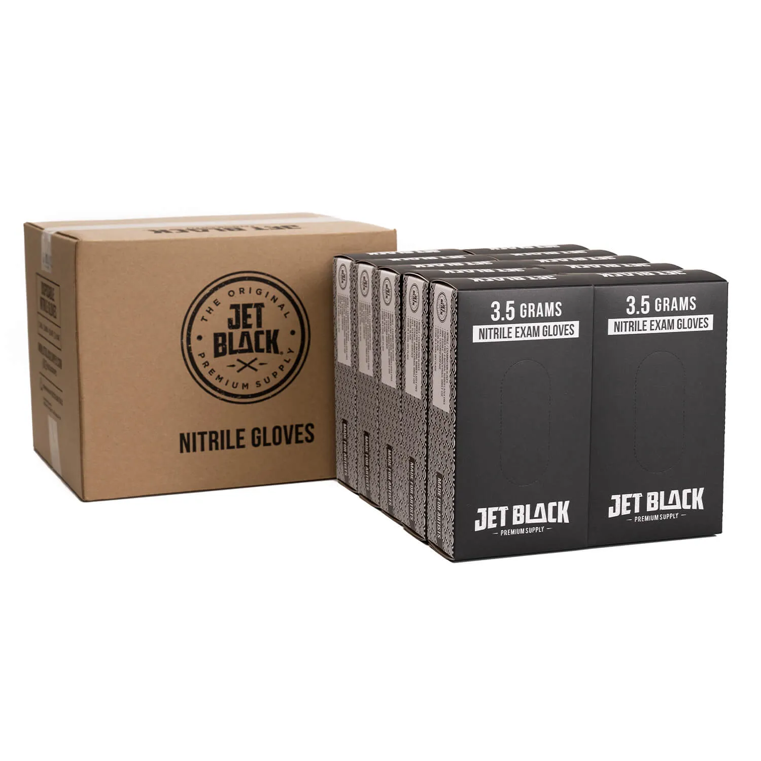 Jet Black - Disposable Nitrile Gloves - 3.5g (non-sterile, ambidextrous)