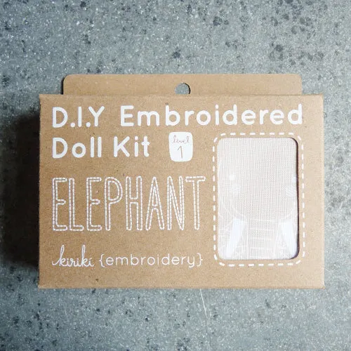 Kiriki Press Embroidered Doll Kit - Elephant