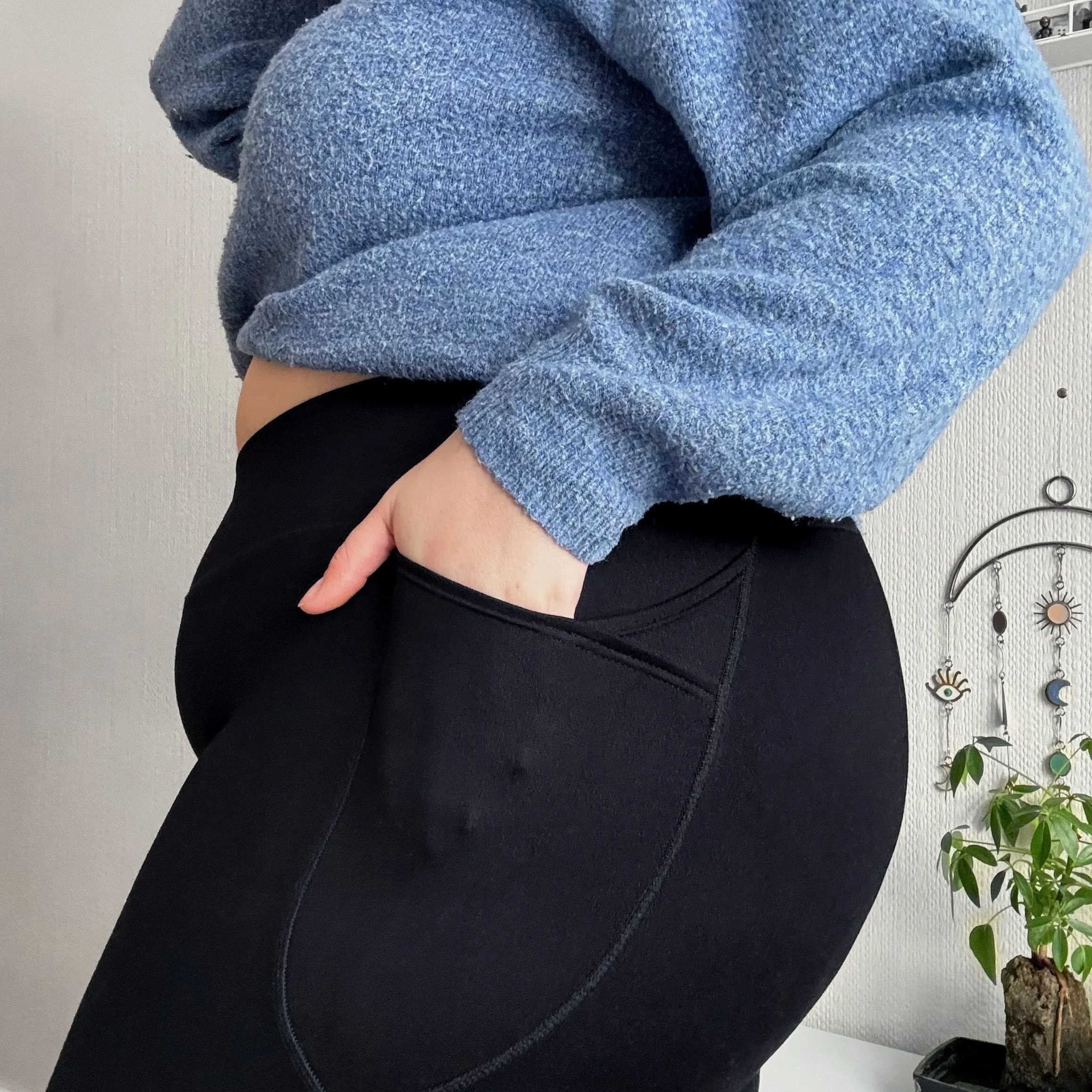 Lange squat-feste Leggings - Schwarz (V2)