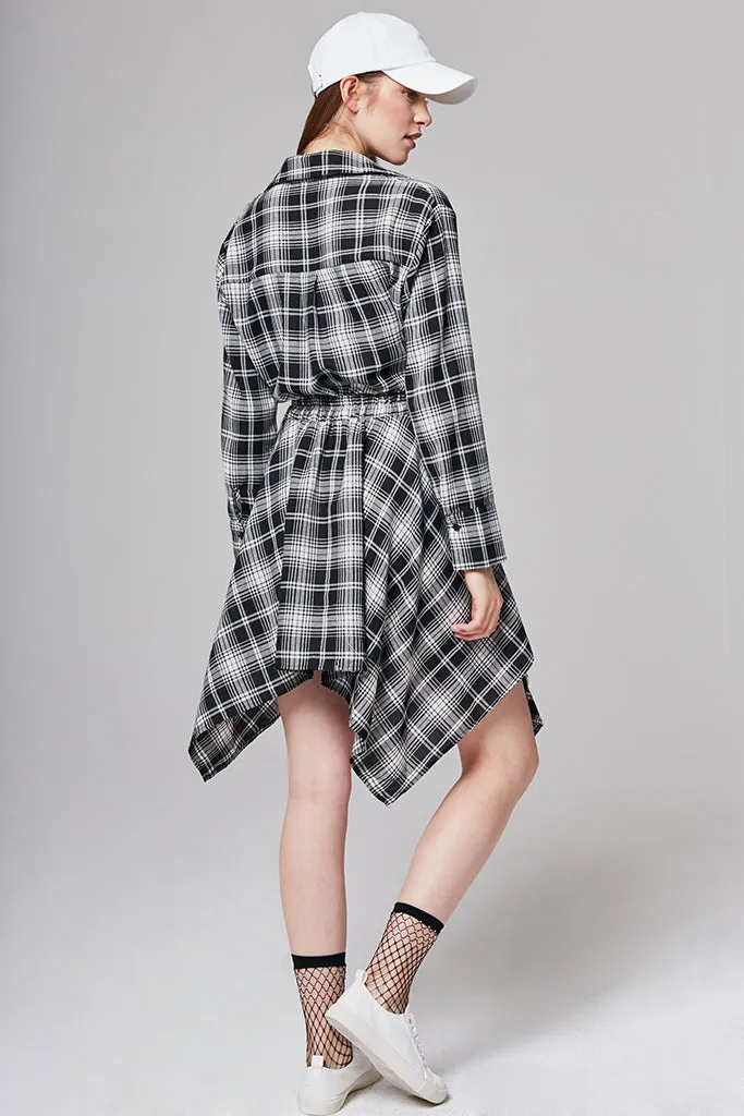 Laura Checked Tie-Waist Shirt Dress