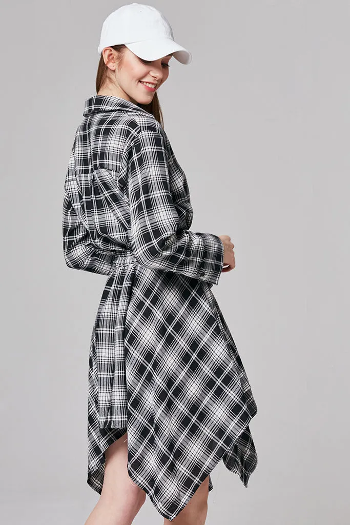 Laura Checked Tie-Waist Shirt Dress