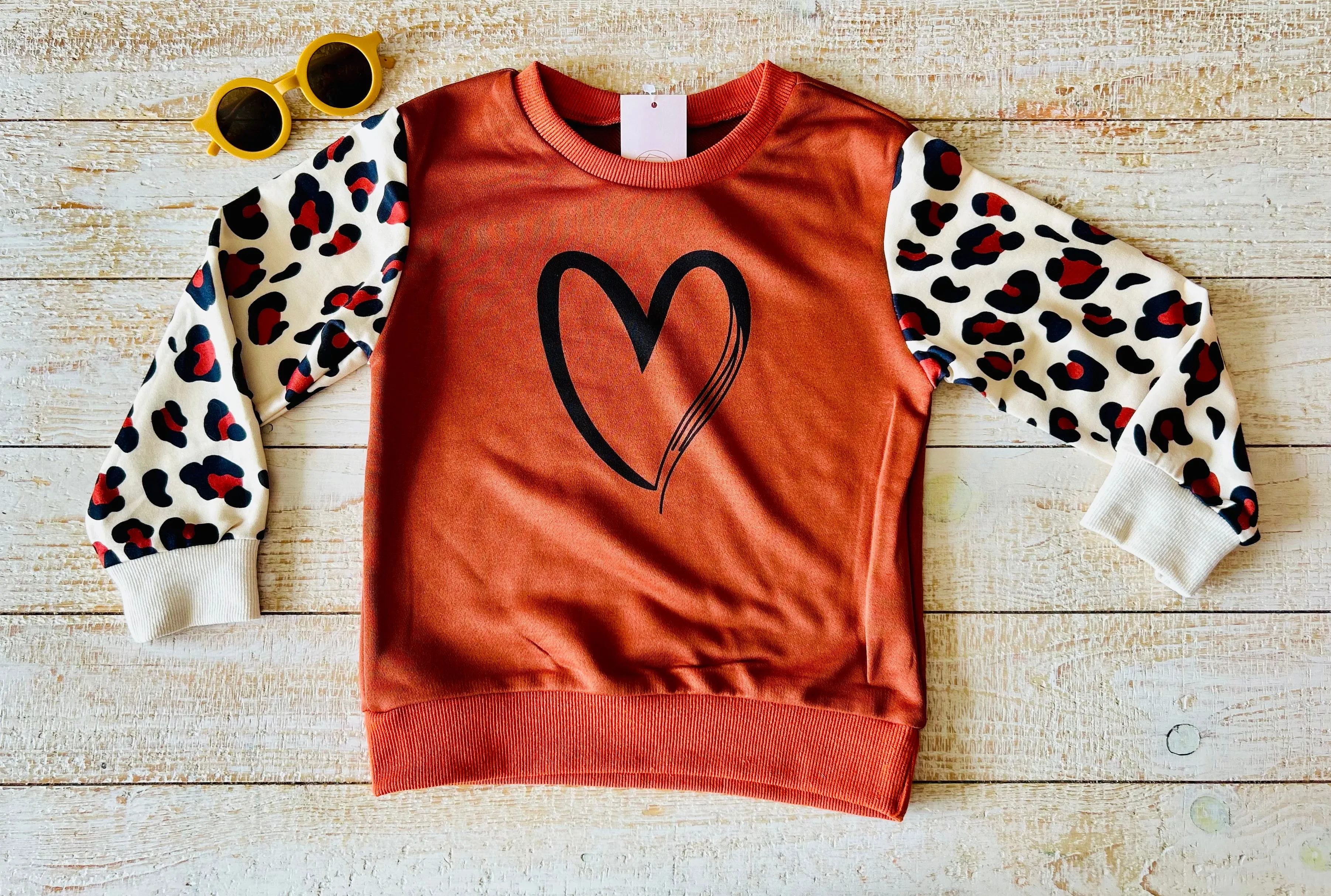 Leopard Heart Sweater