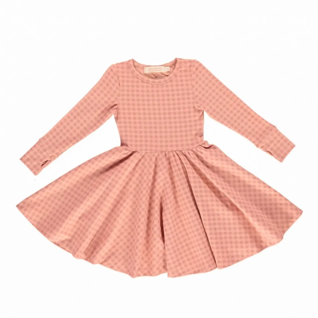 Long Sleeve Twirl Dress - Heather Rose Gingham