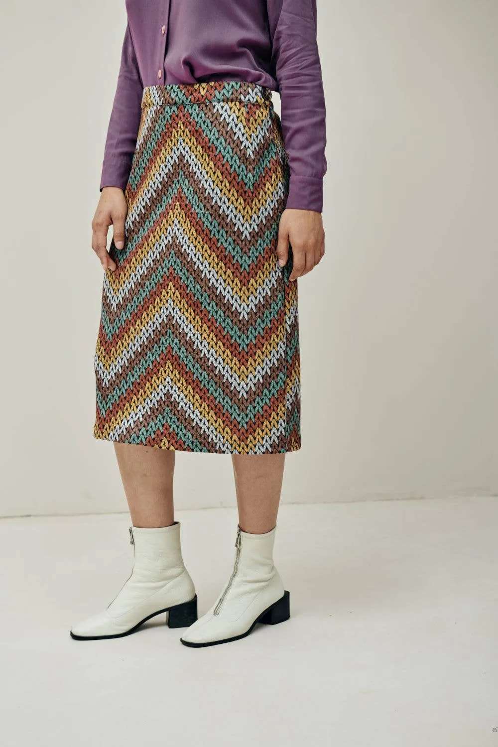 LUNA SKIRT MULTOCOLORED HERRINGBONE