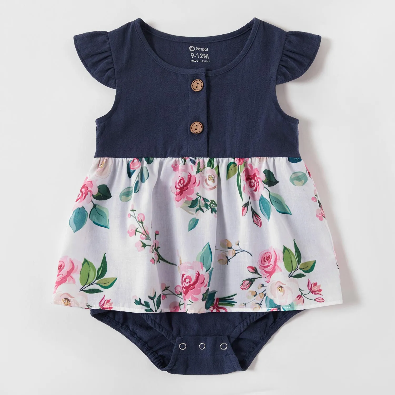 Matching Family Outfit - Mummy and Daughter Blue Floral Dress with Ruffles