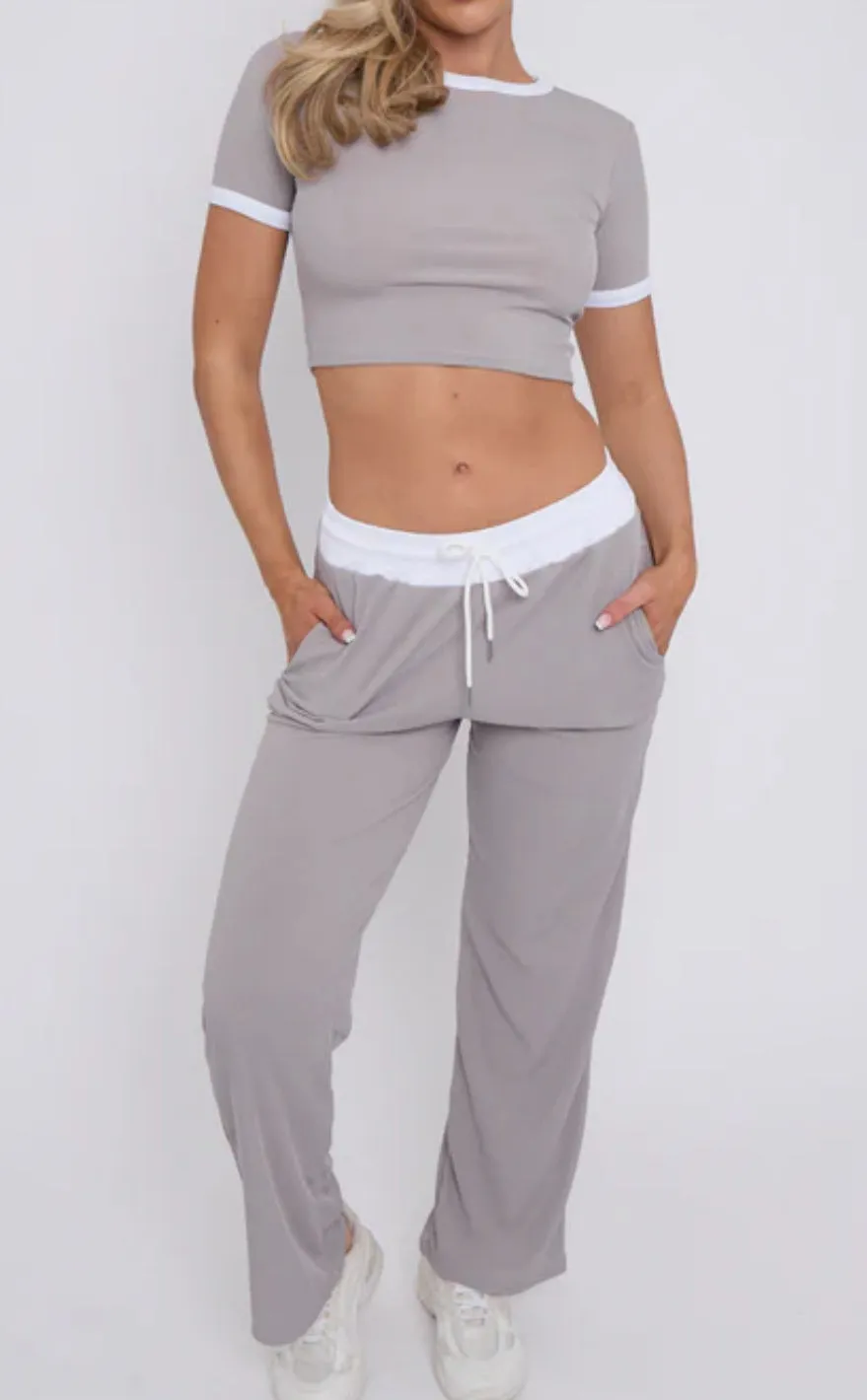 Mindy Crop Top & Wide Leg Trousers Co-ord