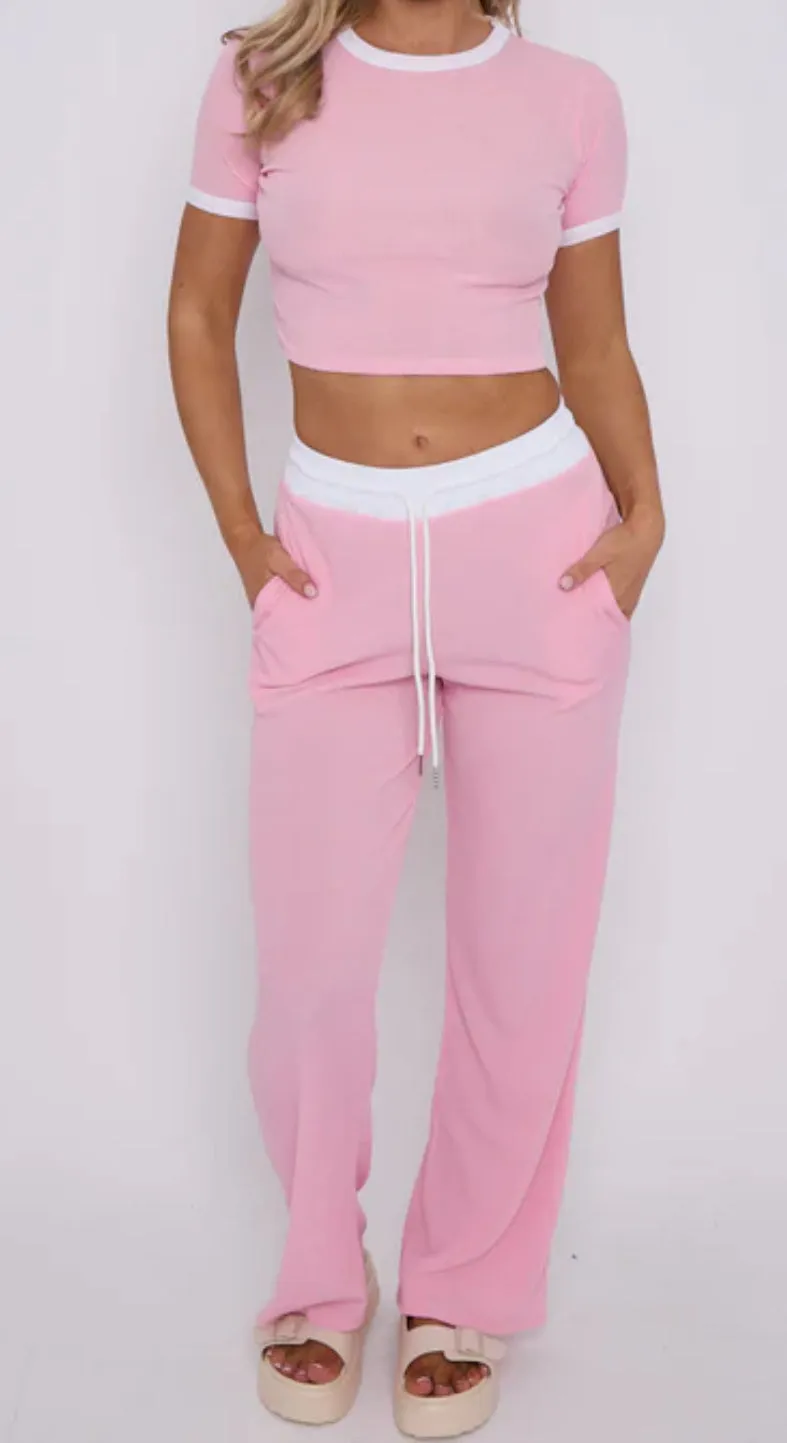 Mindy Crop Top & Wide Leg Trousers Co-ord