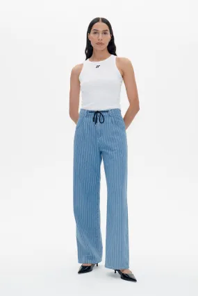 NANNY | Blue Pinstripe Denim