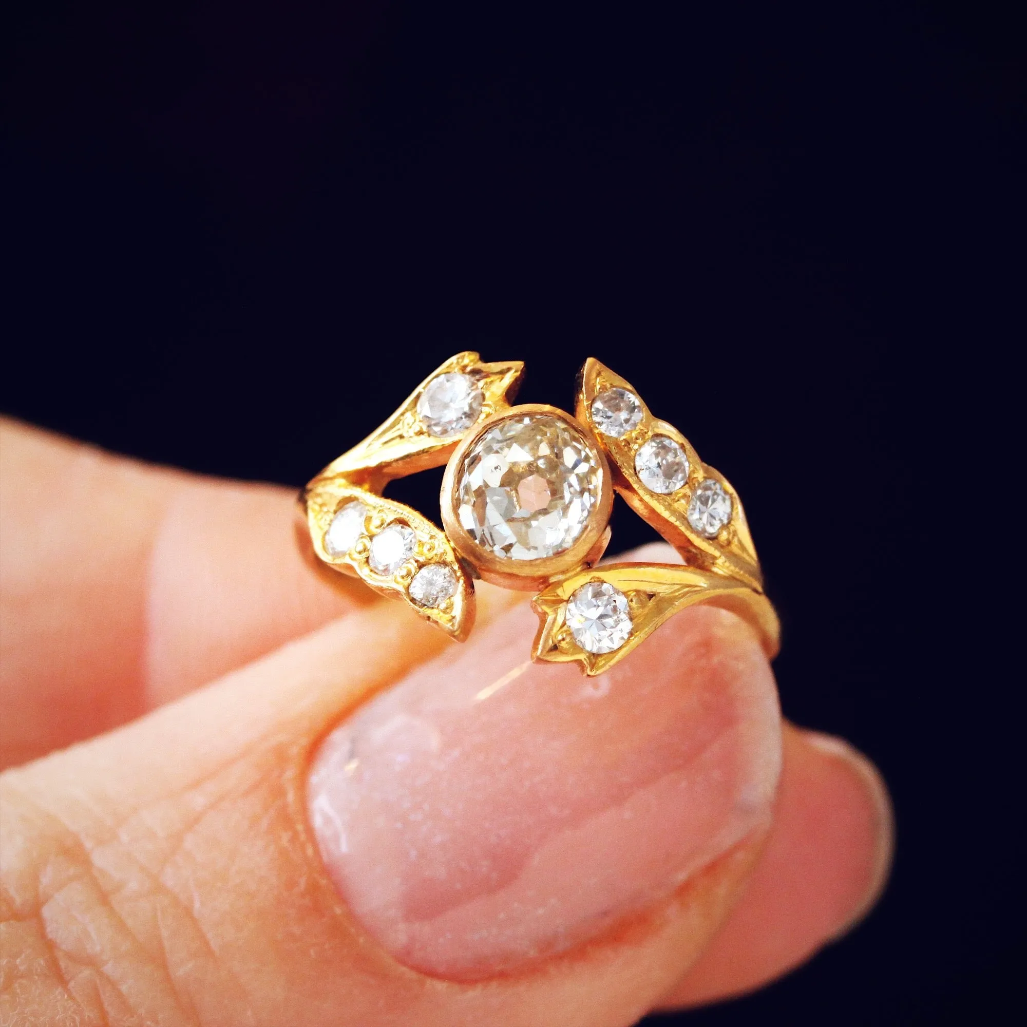 Oh Romantic Glimmer! Handmade Old Cut Diamond Ring