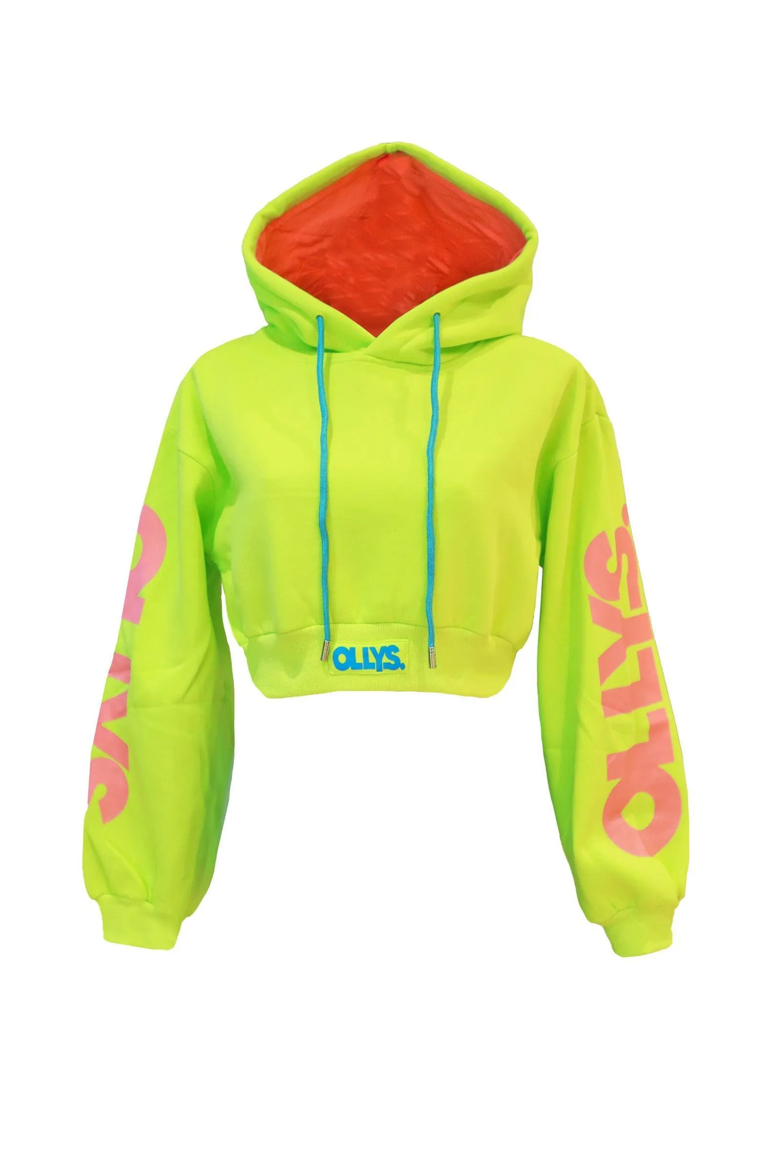 OLLYS. Lime Green Logo Chunky Hoodie