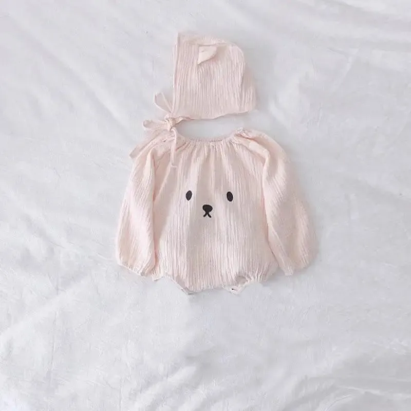 Organic Cotton Infant Bloomers, Romper, and Hat Set