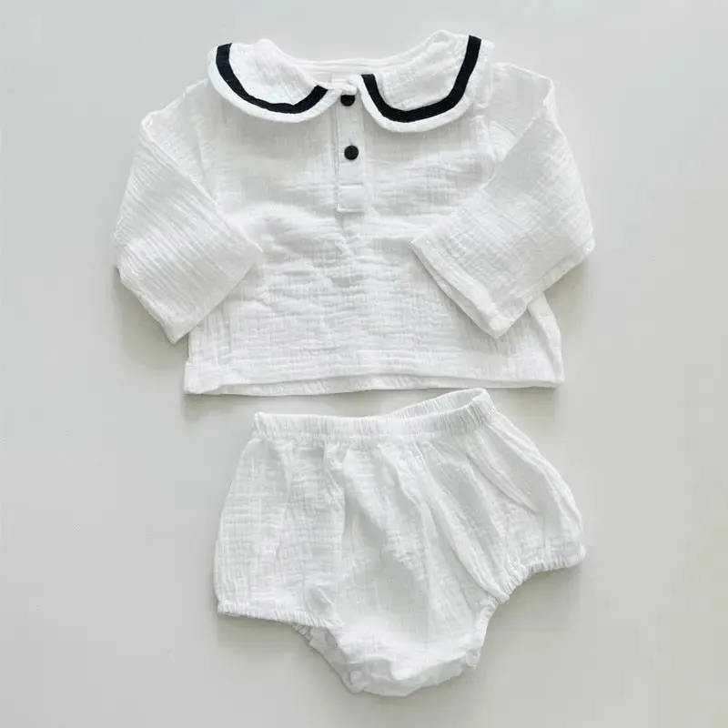 Organic Cotton Infant Bloomers, Romper, and Hat Set