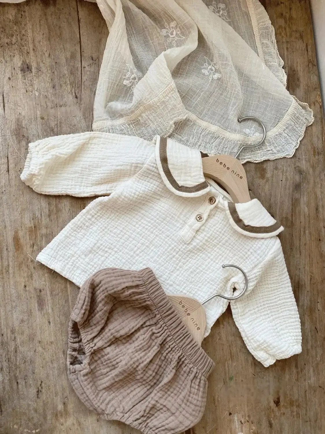 Organic Cotton Infant Bloomers, Romper, and Hat Set