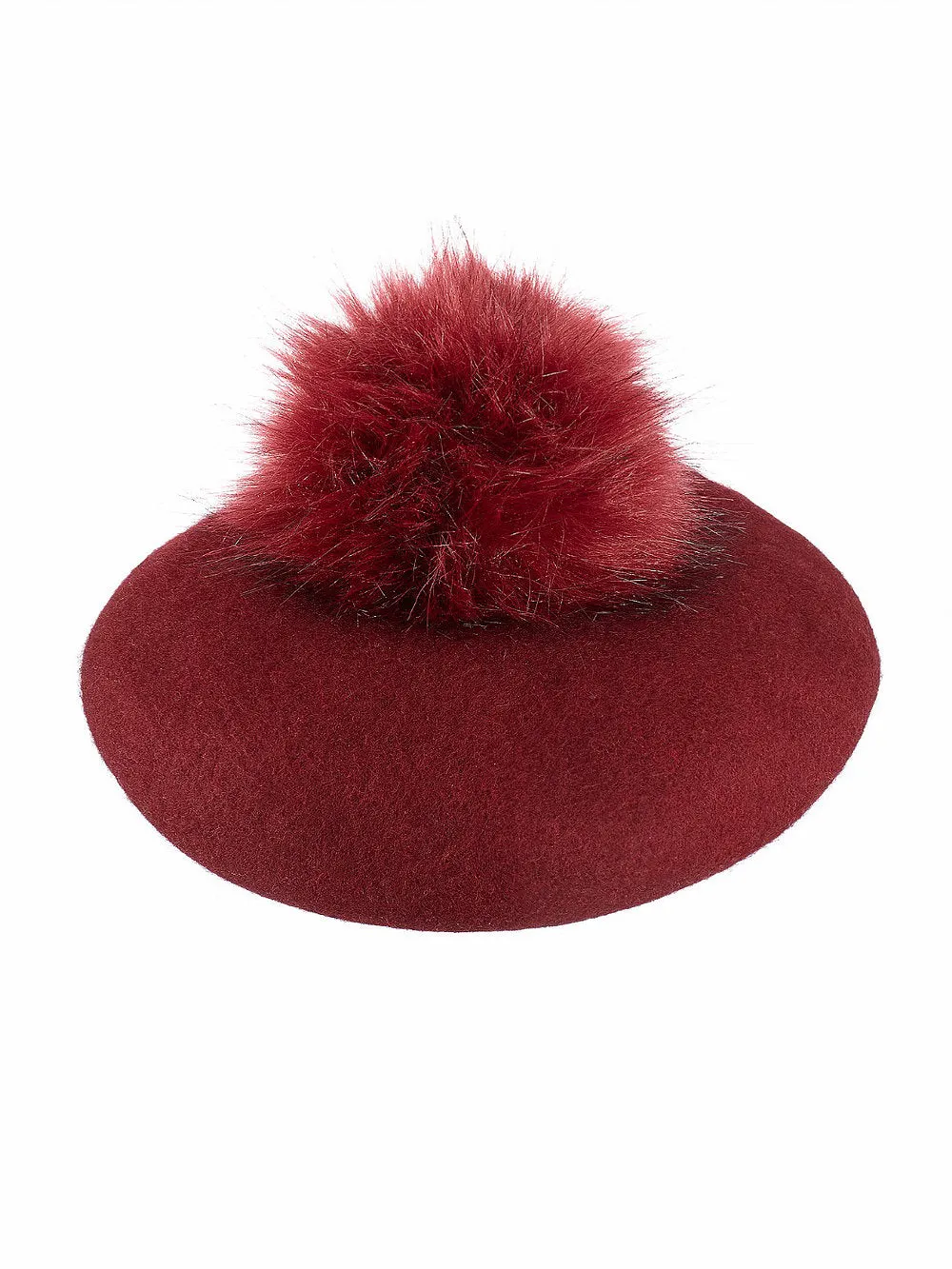 Pompom Beret in Wine