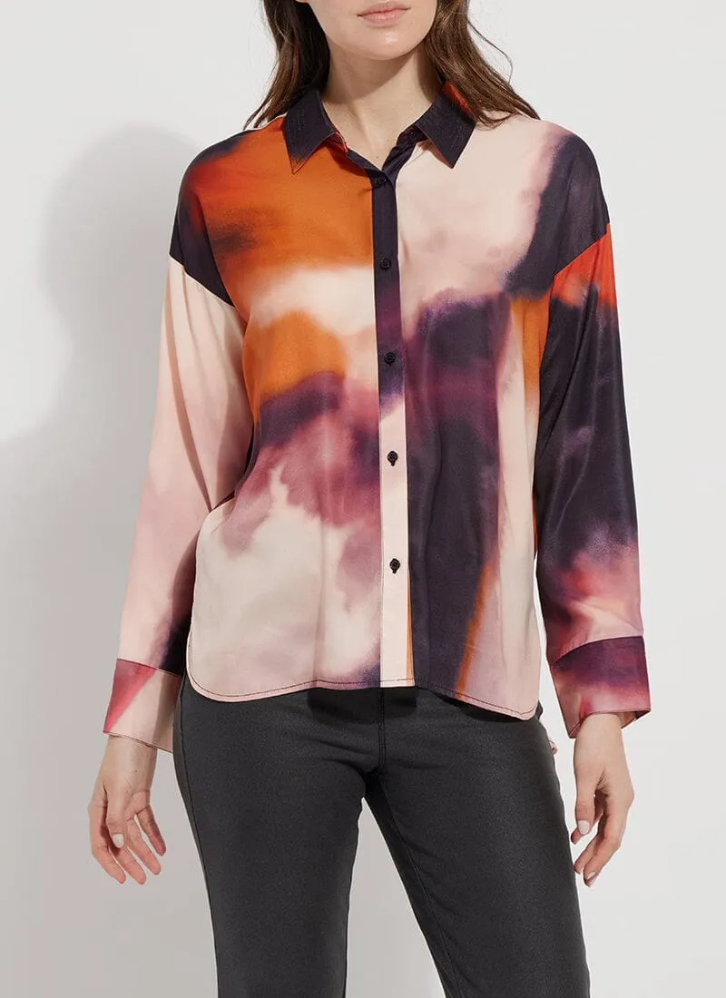 Printed Stitched Satin Shirt