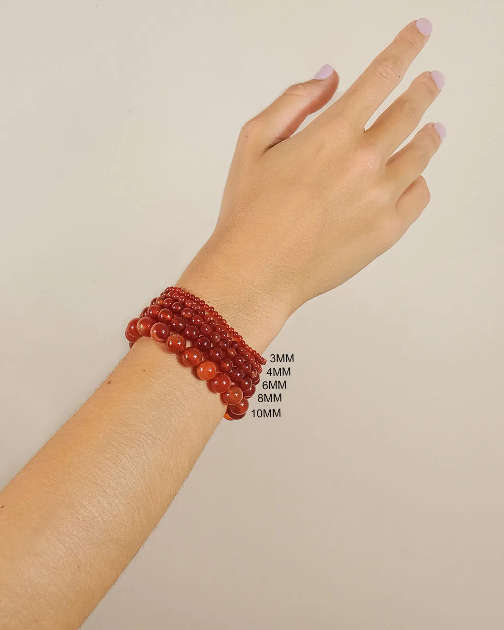 Red Agate Beaded Stretch Bracelet