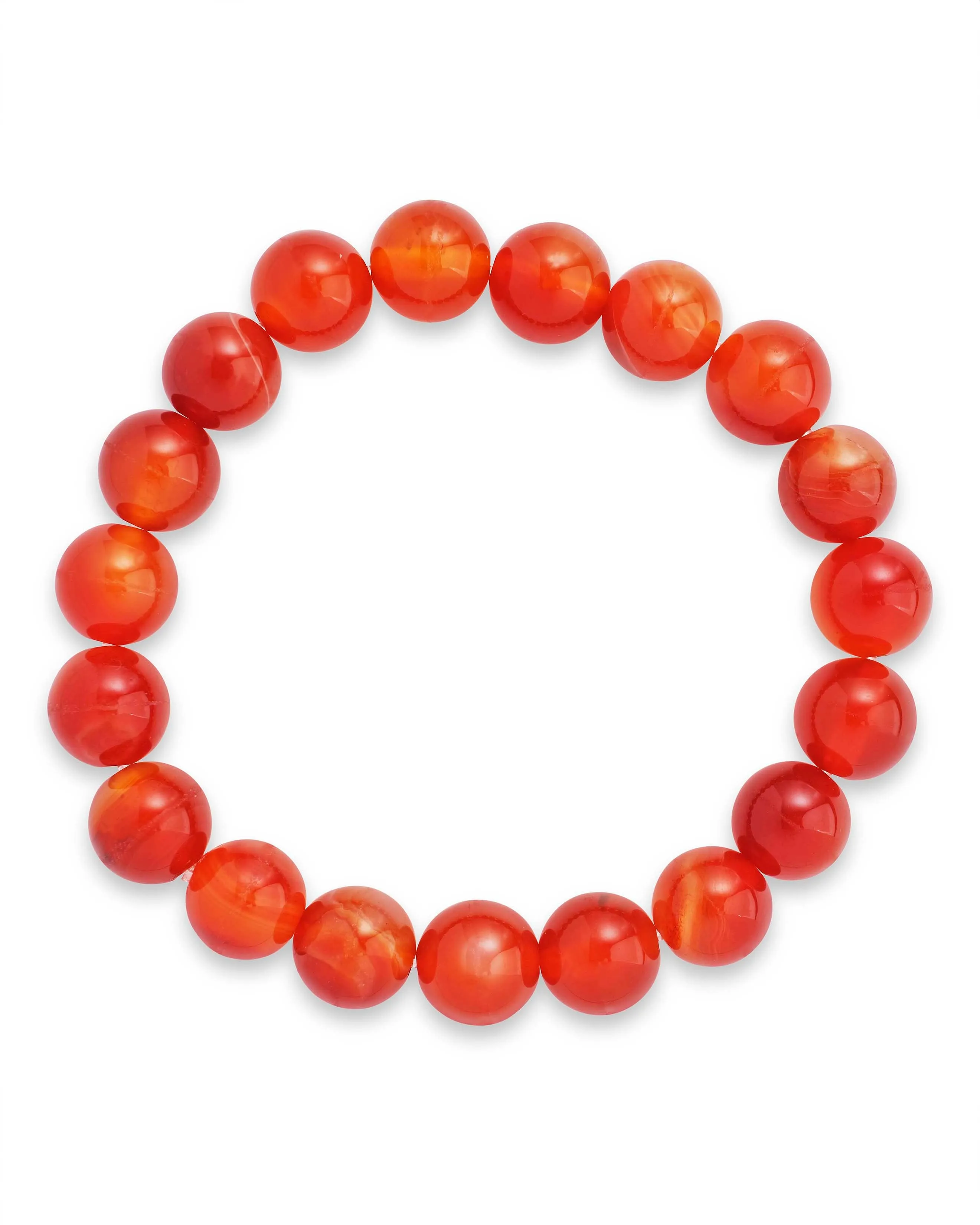 Red Agate Beaded Stretch Bracelet