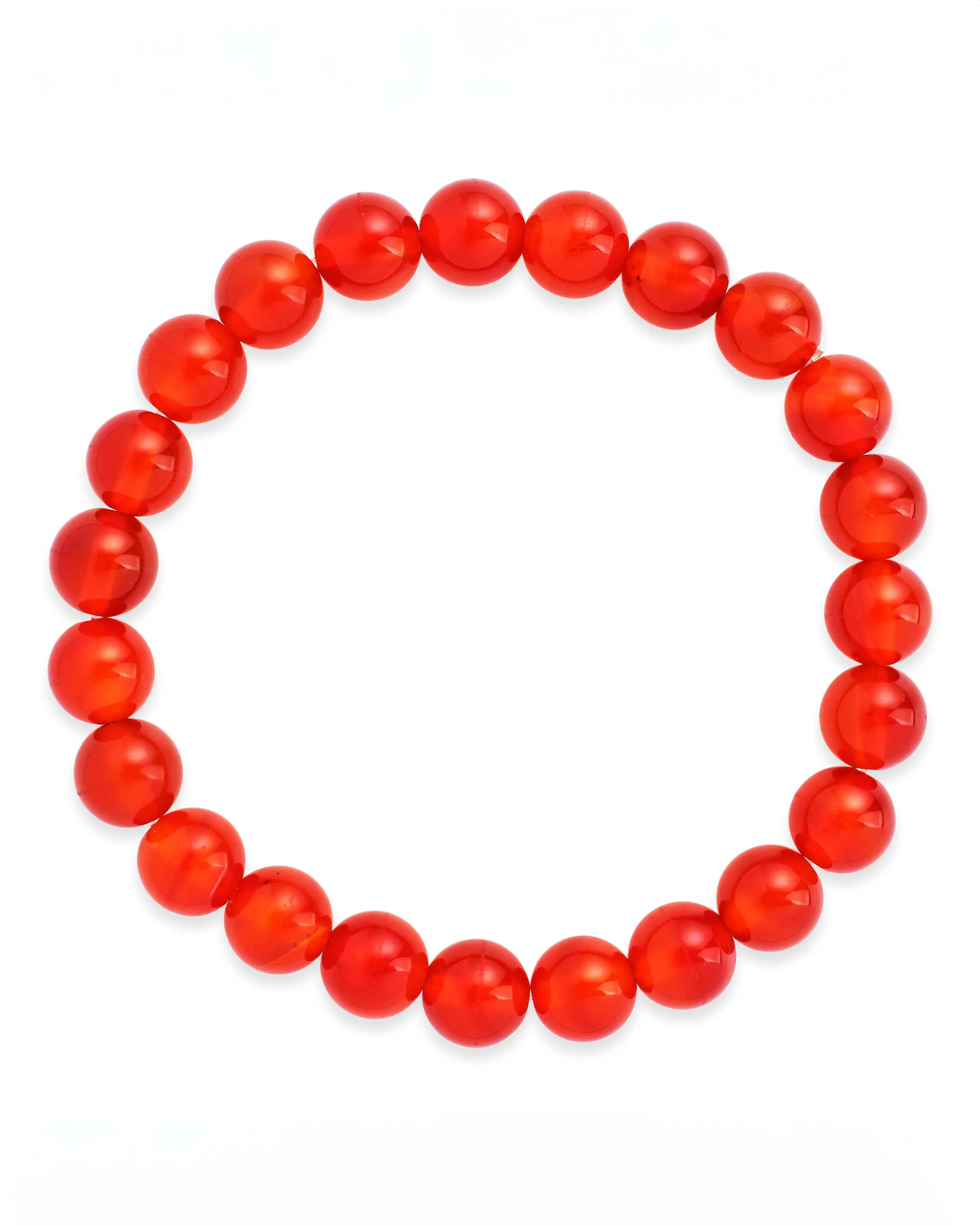 Red Agate Beaded Stretch Bracelet