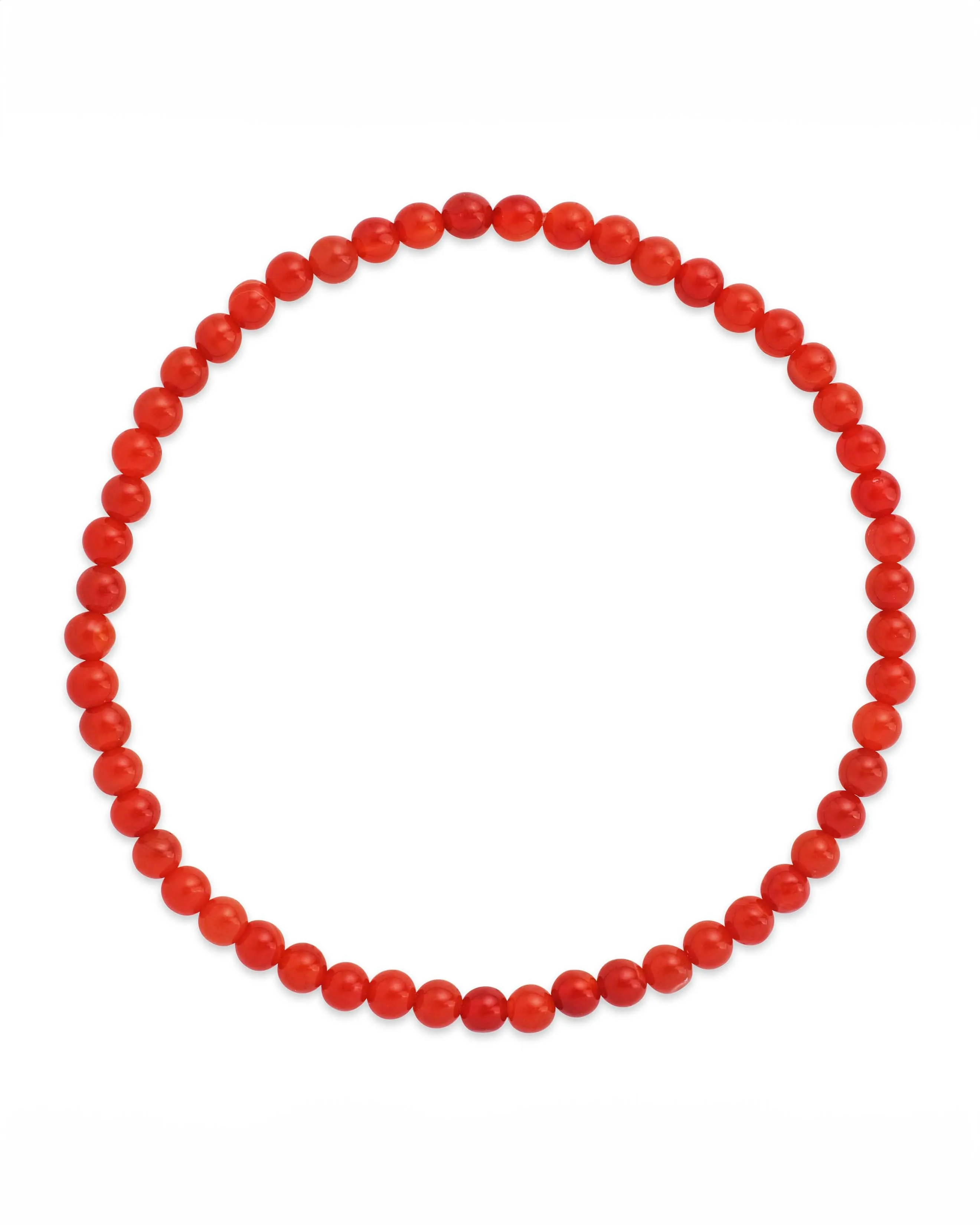 Red Agate Beaded Stretch Bracelet