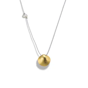 Romantic clam - casual cord necklace - silver 925 - gold plated