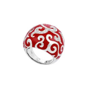 Royale Collection Red Italian Enamel Ring