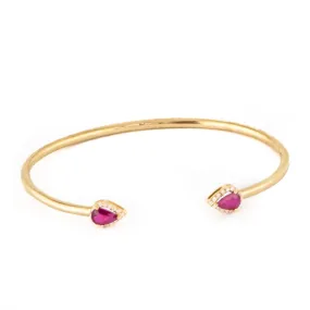 Ruby Diamond Halo Bangle