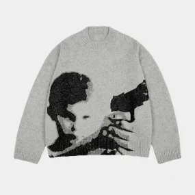 Silent Vigil | Street Art Knit Sweater