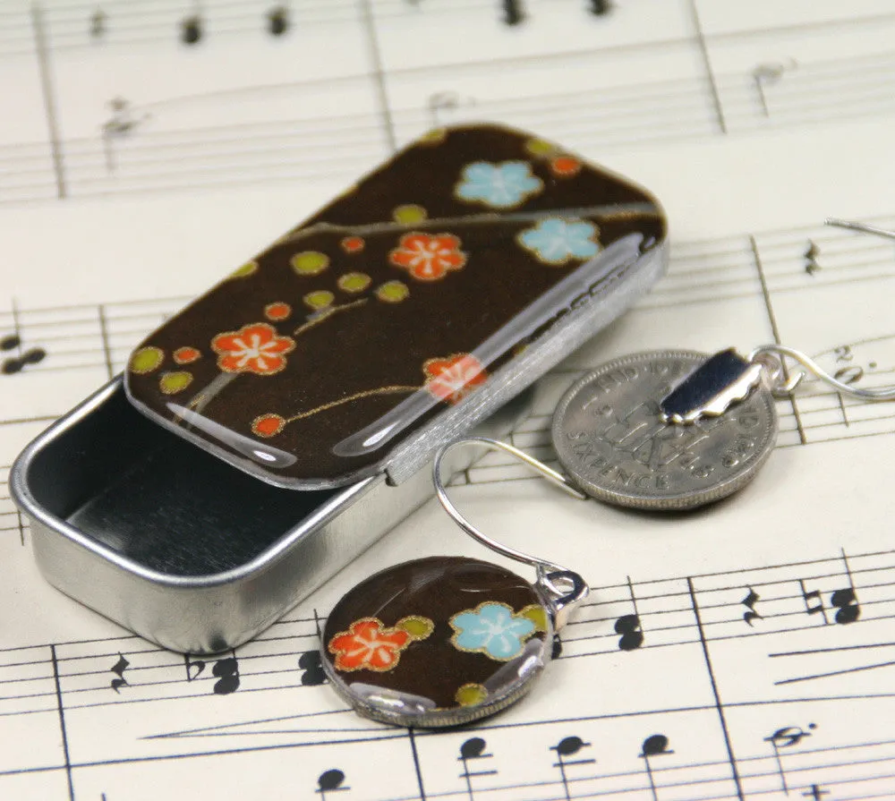 Sixpence Earrings and Teeny Tiny Tin Mocha