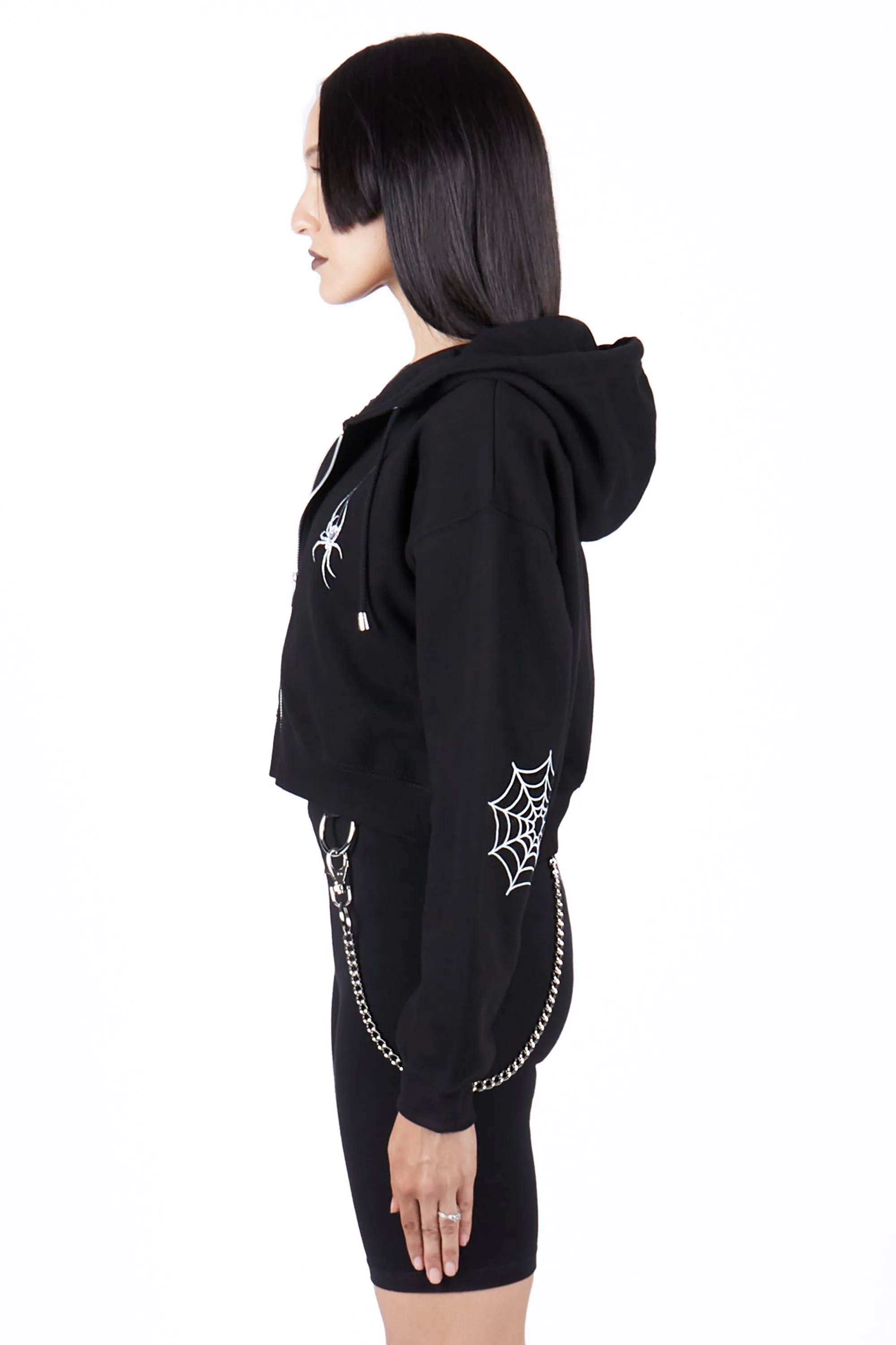 Spinnerette Cropped Zip Hoodie