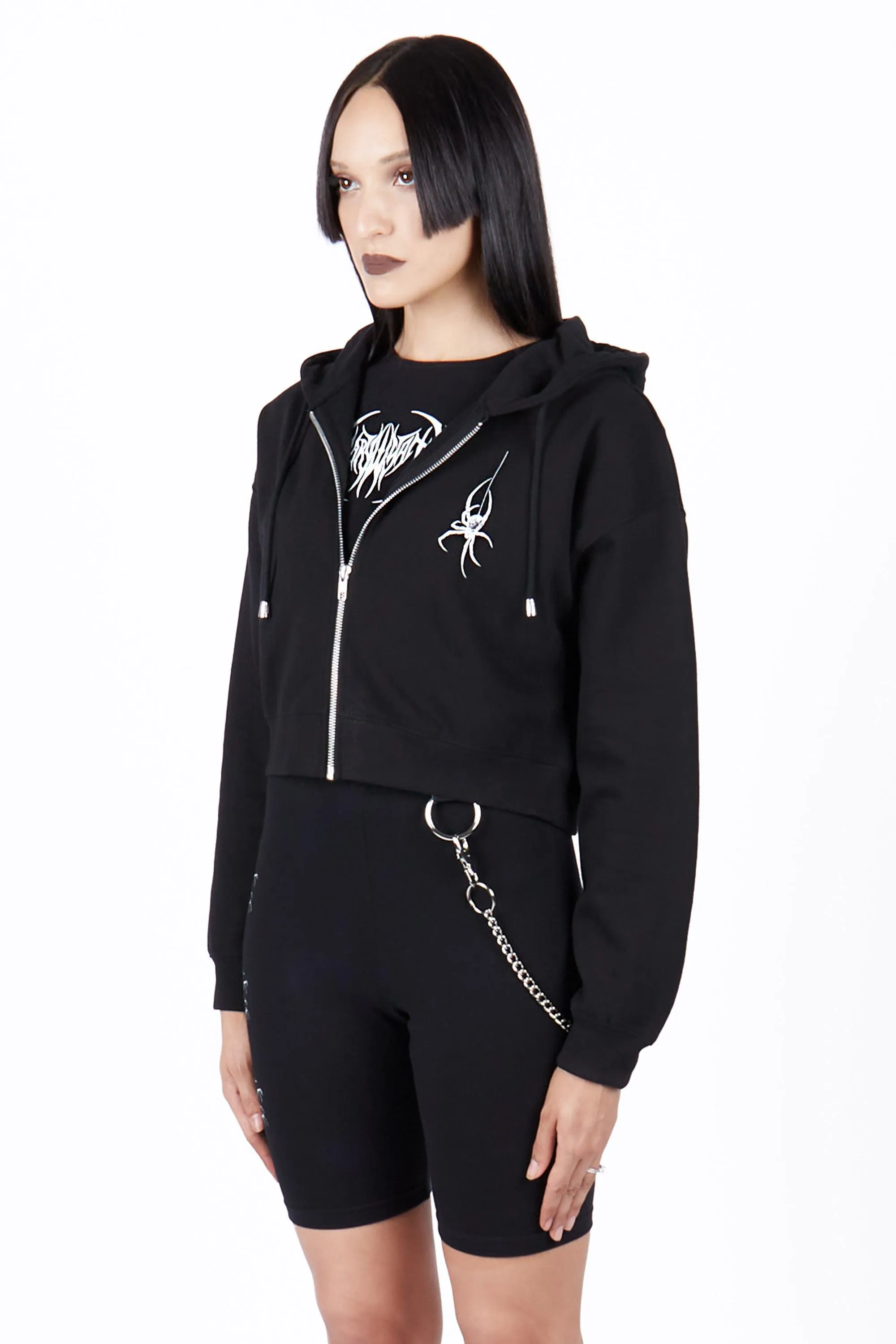 Spinnerette Cropped Zip Hoodie