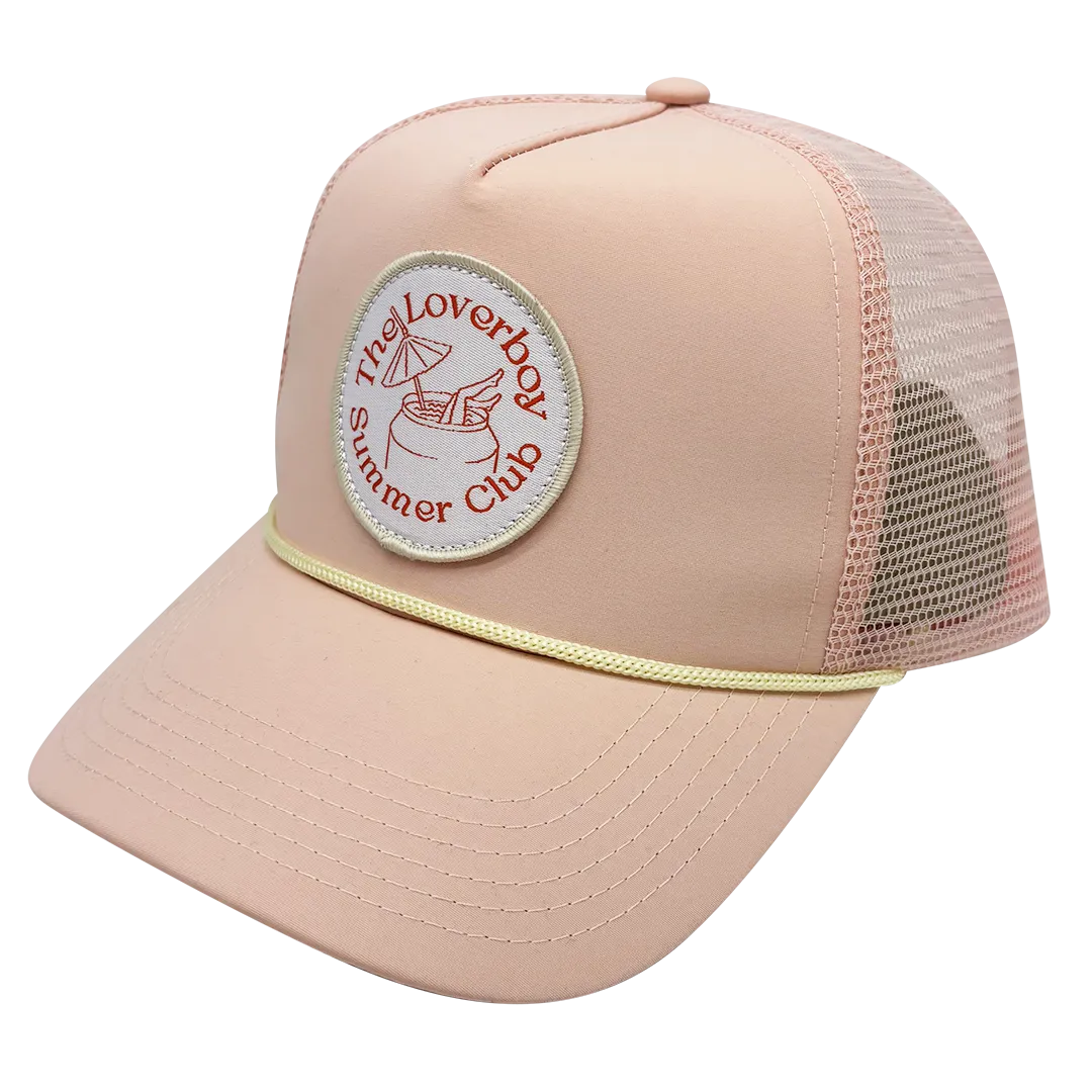 Summer Club Trucker Hat - Salmon