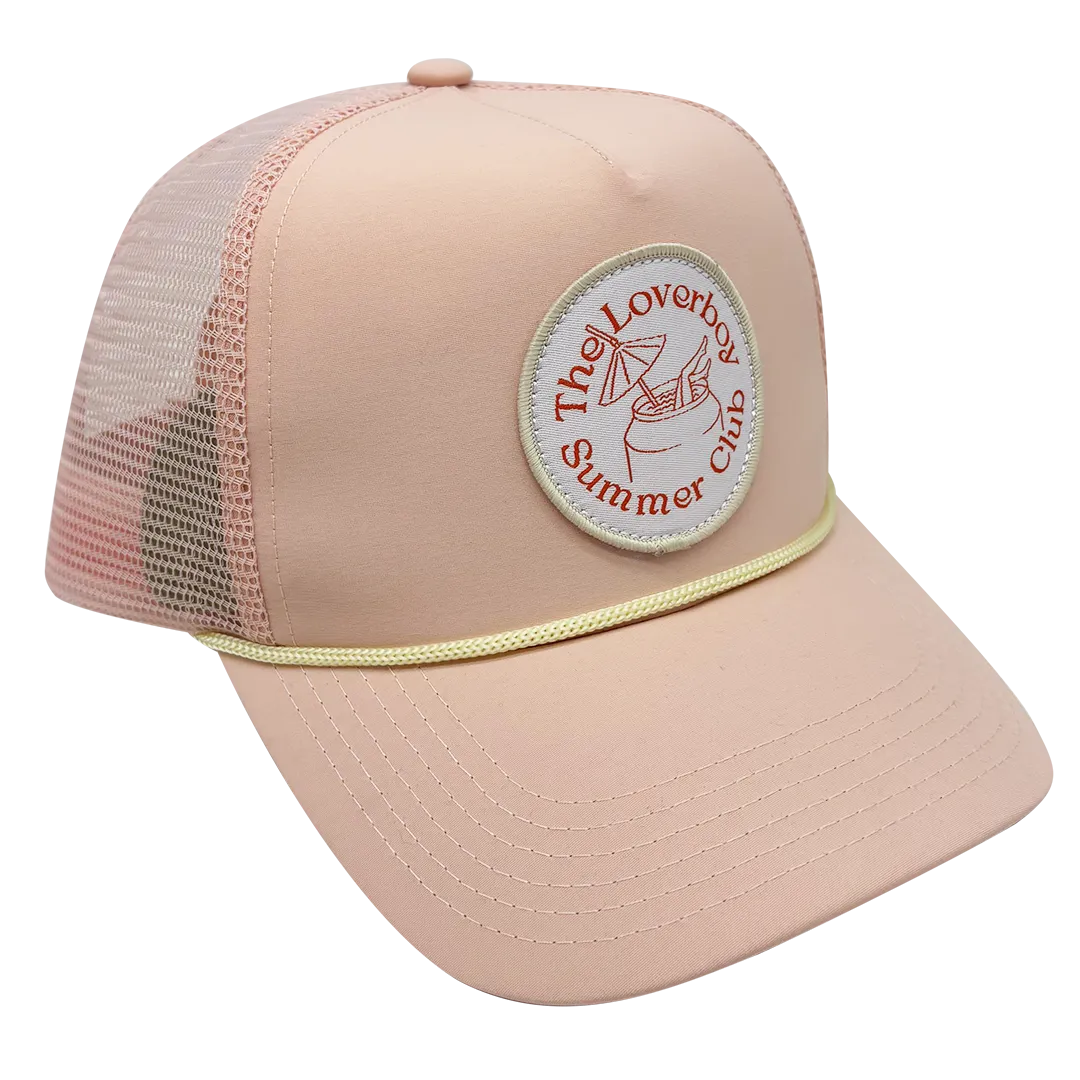 Summer Club Trucker Hat - Salmon