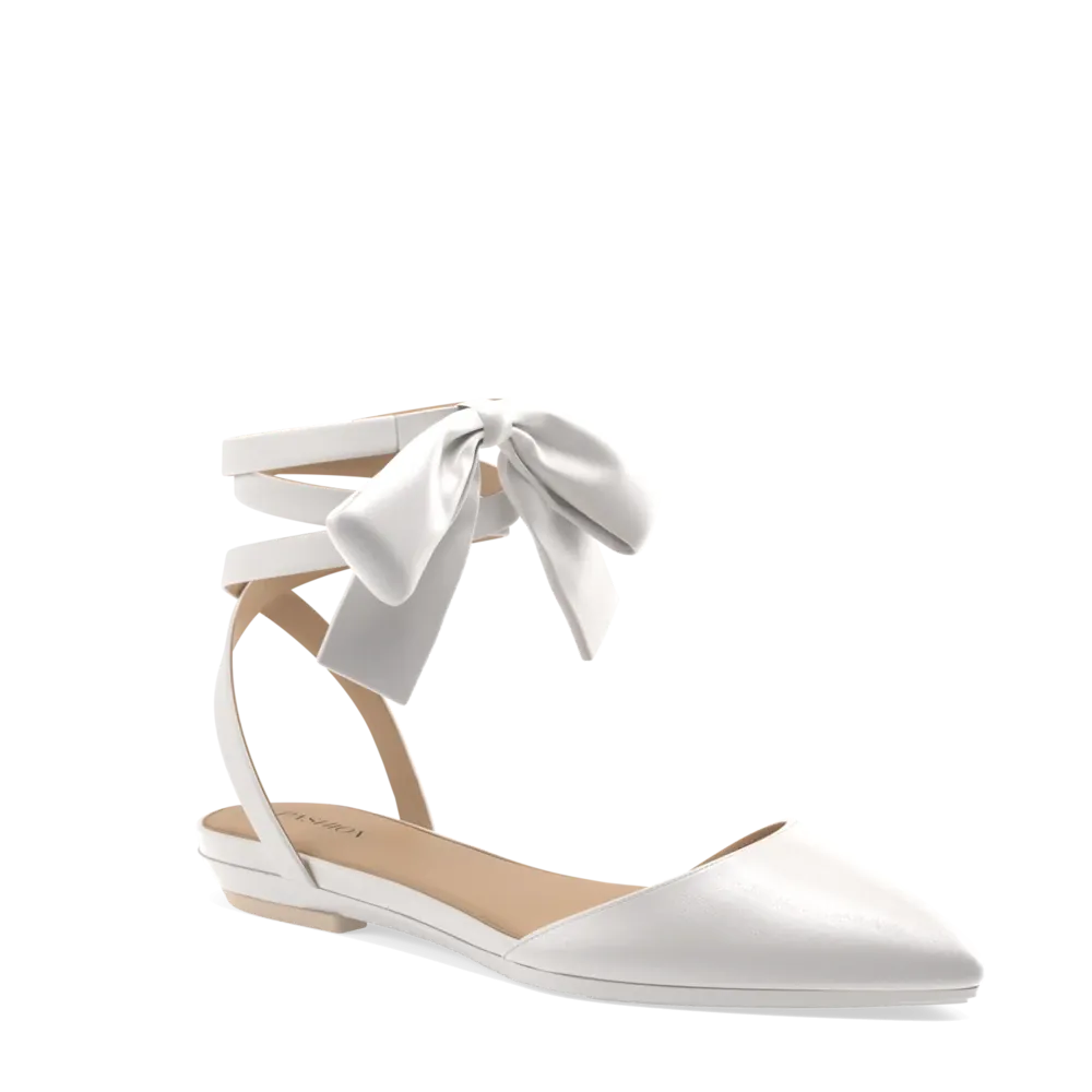 The D'Orsay - White Satin Bow   Stiletto Heel Kit 3 White