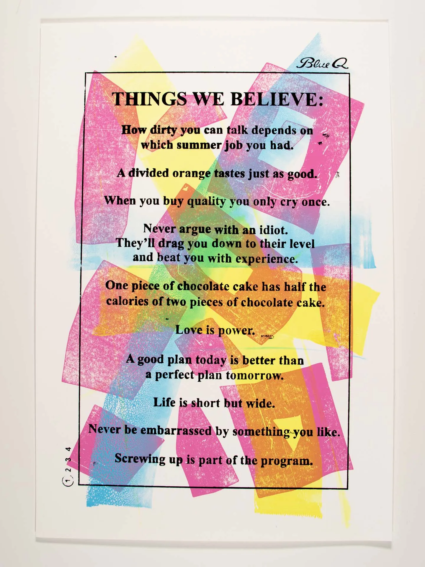 Things We Believe Print, Multi Magenta