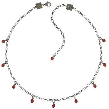 Tutui Collection Drop Crystal Necklace in Red Siam